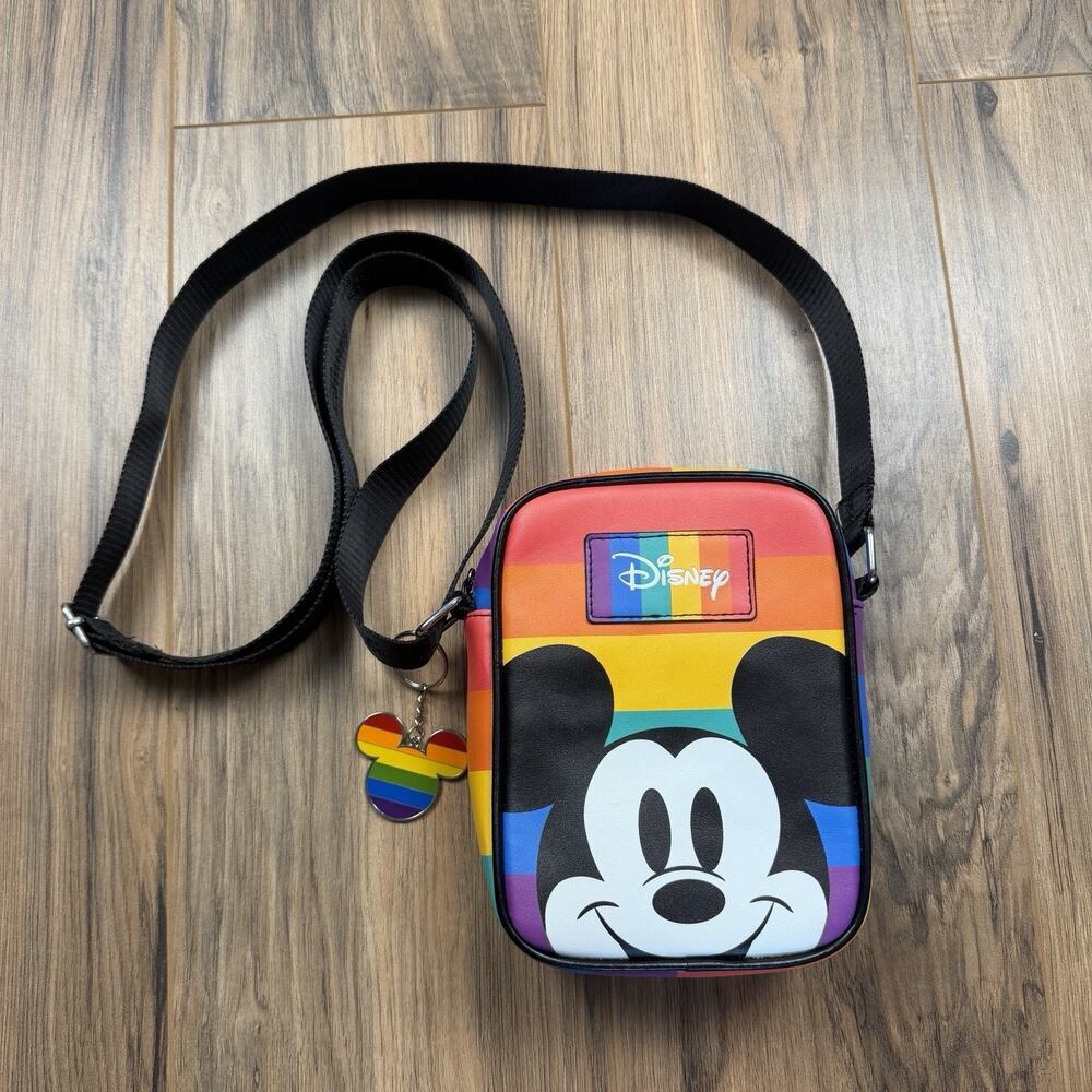 Disney Mickey Mouse Pride Collection Crossbody Bag Buckle-Down Happy Rainbow